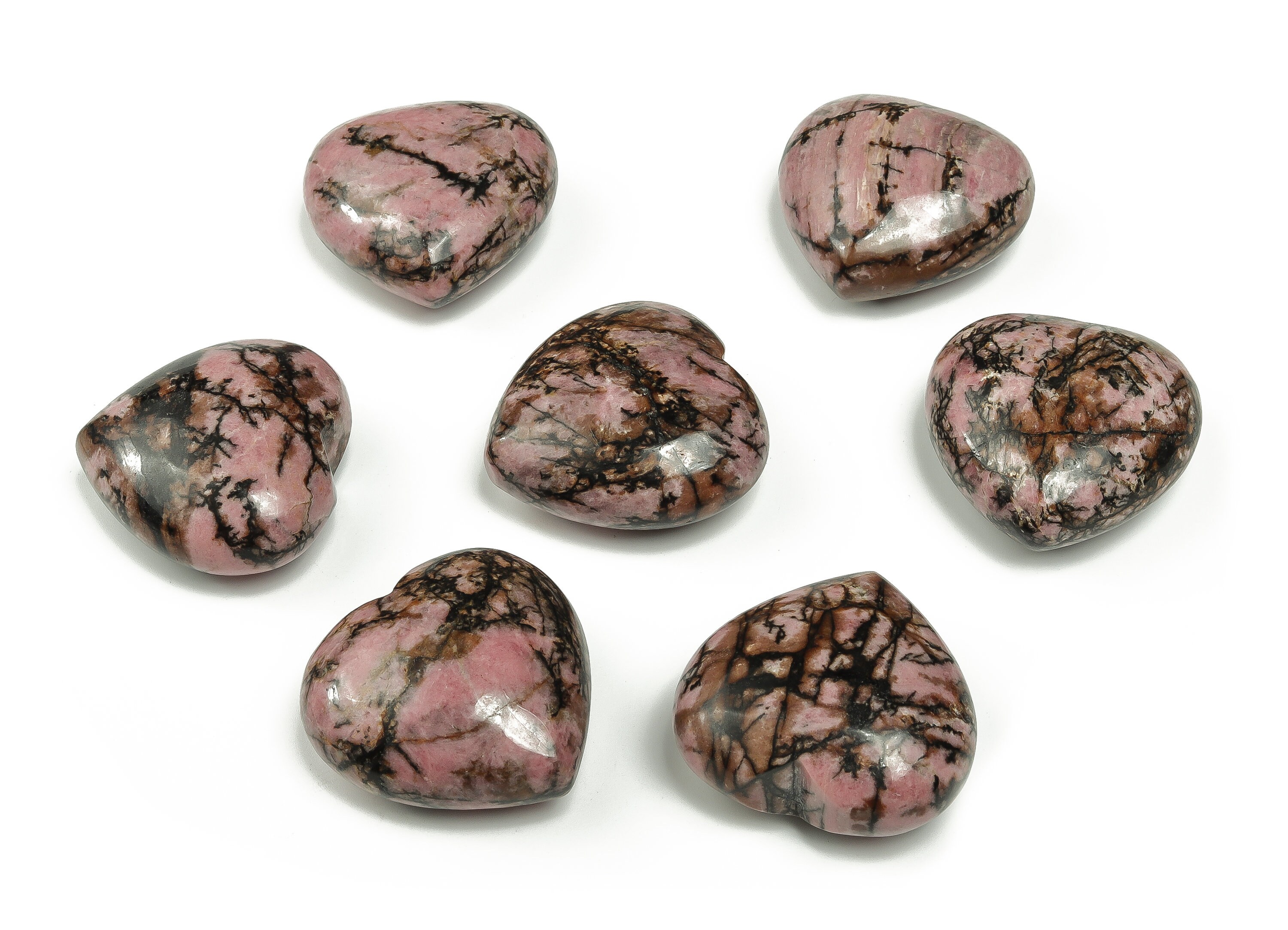Rhodonite Heart Gemstone – Heart Rhodonite Gemstone – Loose Heart Shaped Gemstone – Natural Gemstone – 4cm - He1240