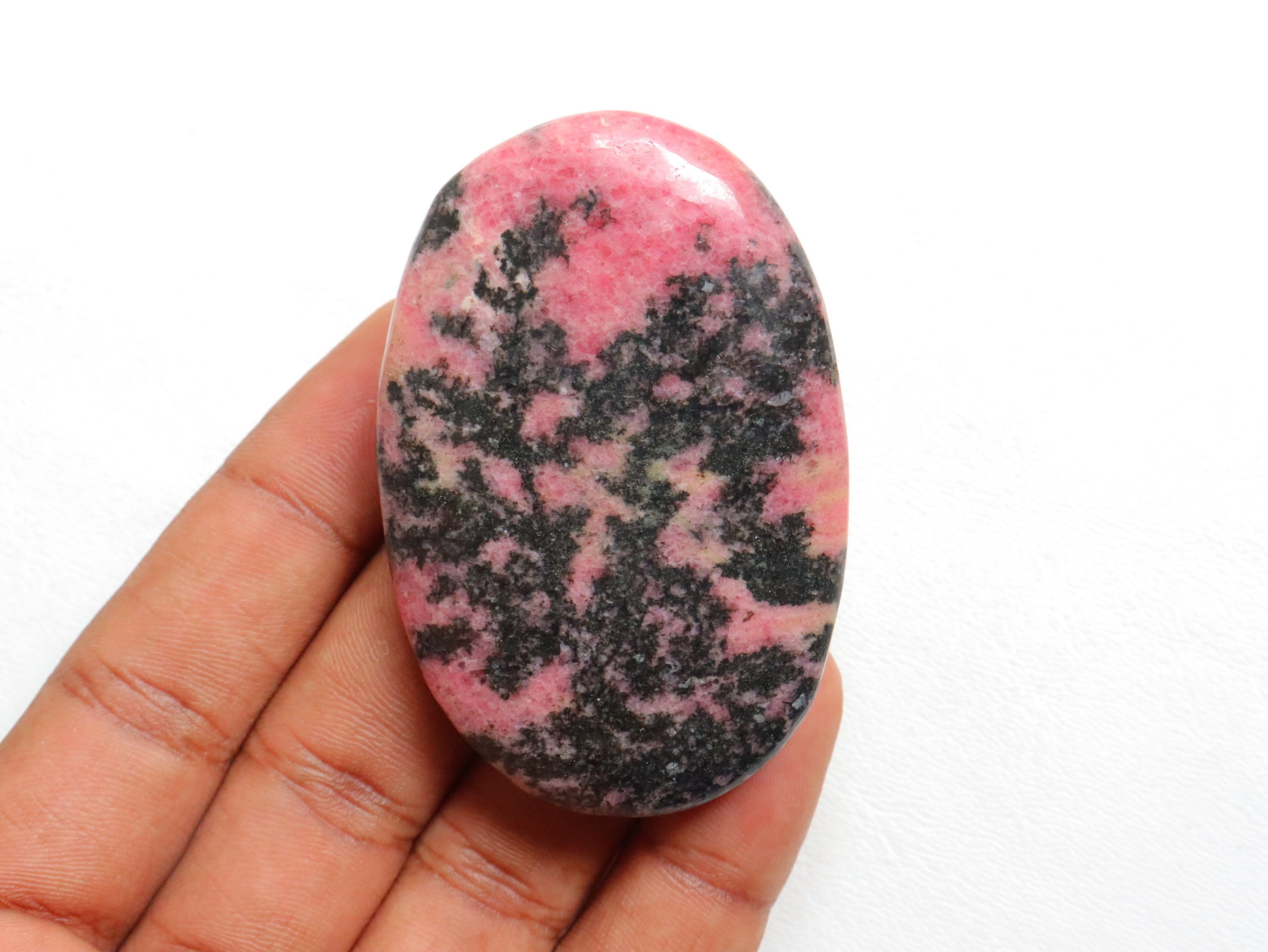 High Quality Rhodonite Palm Stone, Natural Rhodonite Palm, Polished Rhodonite, Heart Chakra, Crystal Palm Stone, Pocket Stone Crystal Energy
