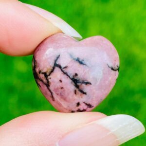Pink Rhodonite Heart (1) XS Rhodonite Crystal Heart, Gemstone Heart, Mini Black Pink Rhodonite Pink Rhodonite Heart (1) XS Rhodonite Crystal Heart, Gemstone Heart, Mini Black Pink Rhodonite