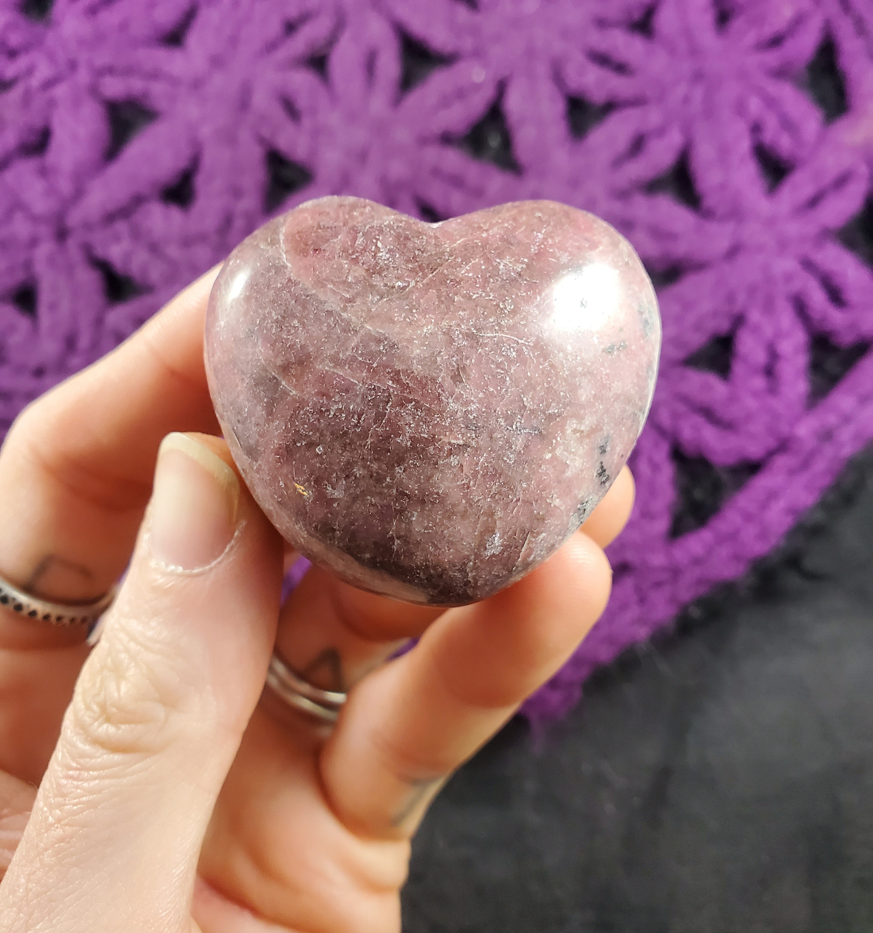 Pink Rhodonite Heart Shaped Stone Crystal Stones Crystals Polished Love Puffy Heart Chakra