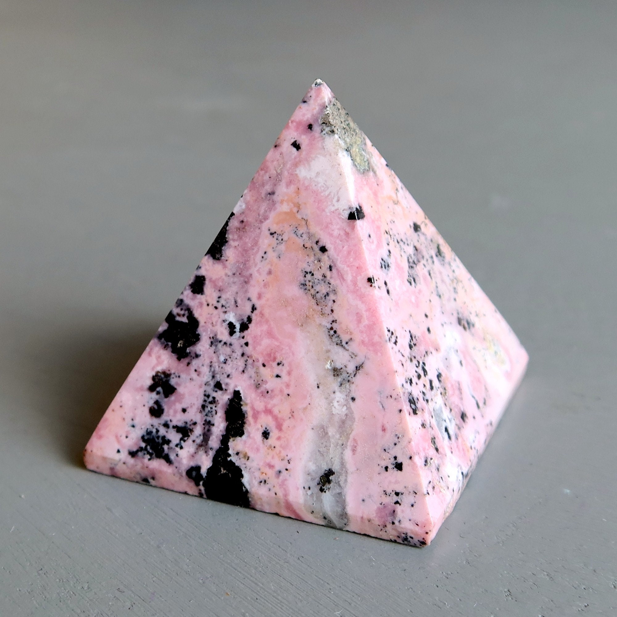 Rhodonite Pyramid Love Pink Crystal