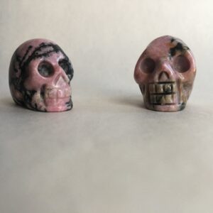 Polished Rhodonite Crystal Skull, Healing Stone Polished Rhodonite Crystal Skull, Healing Stone