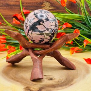 Rhodonite Sphere, Rhodonite Crystal Ball, Cleansing And Balance, 2 - 2.5 Inch Rhodonite Sphere, Rhodonite Crystal Ball, Cleansing And Balance, 2 - 2.5 Inch