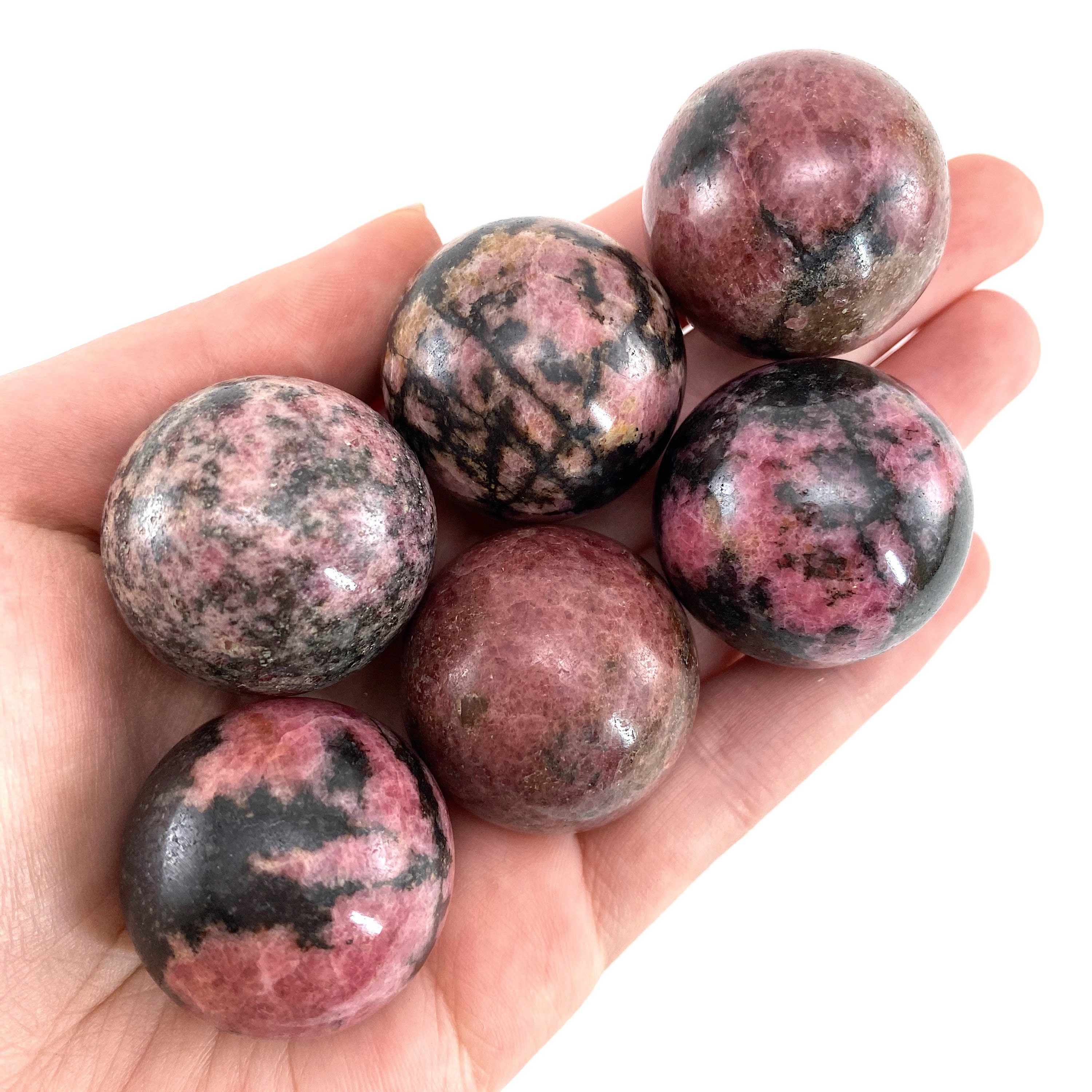 Rhodonite Sphere | Pink & Black Crystal Ball (heart Chakra)