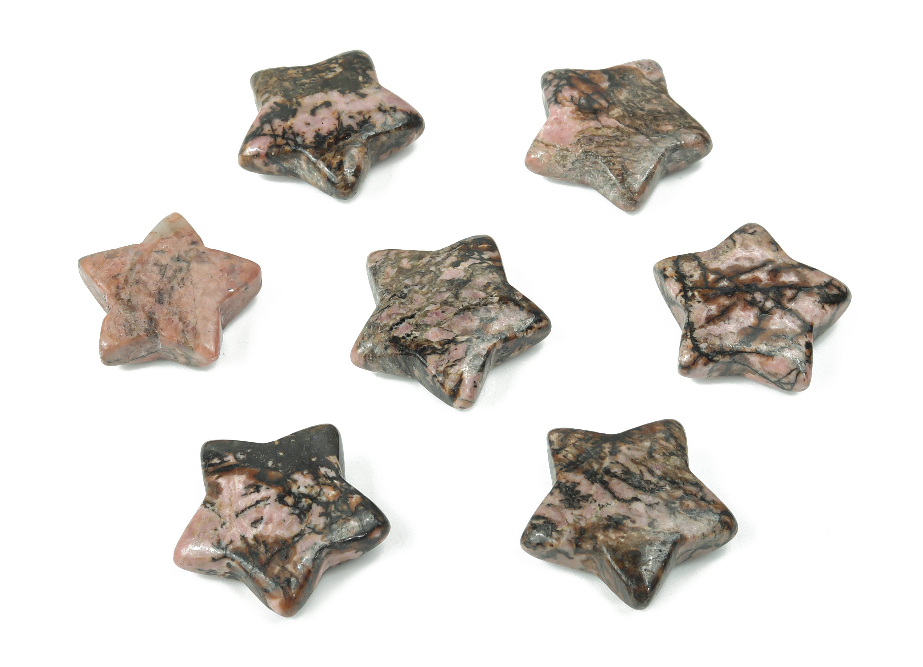 Rhodonite Star Gemstone – Natural Rhodonite Star Stone – Healing Crystal – Heart Chakra Stone – Star Rhodonite Gemstone – 3cm – St1038