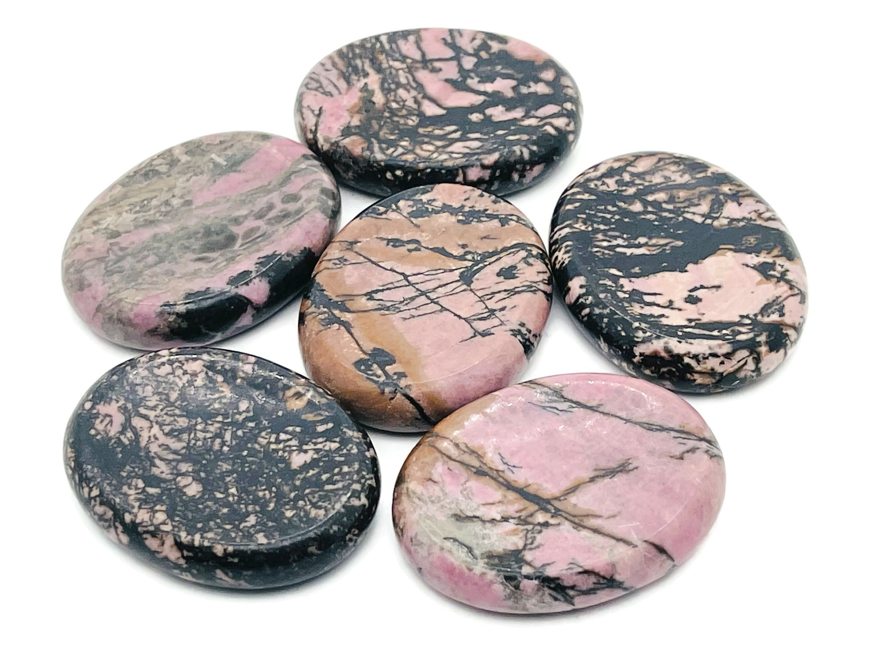 Rhodonite Worry Stone – Crystal Worry Stone – Pocket Stone – Healing Crystal - 4.5x3.5cm - Wo1069