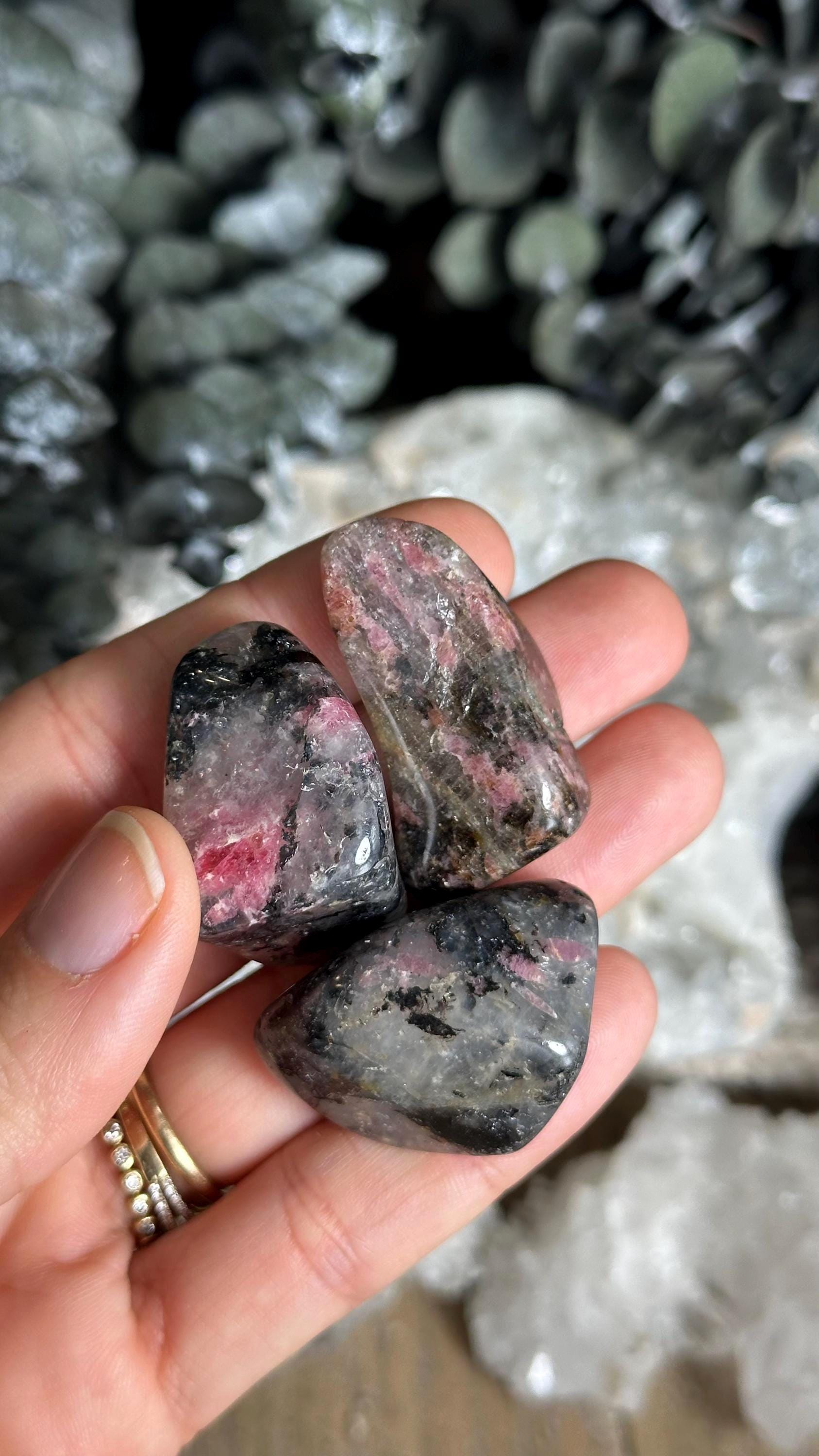 Tumbled Rhodonite , Rhodonite , Chakra Stone