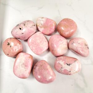 Peruvian Rhodonite Crystal Tumble Stone • Ethically Sourced Peruvian Rhodonite Crystal Tumble Stone • Ethically Sourced