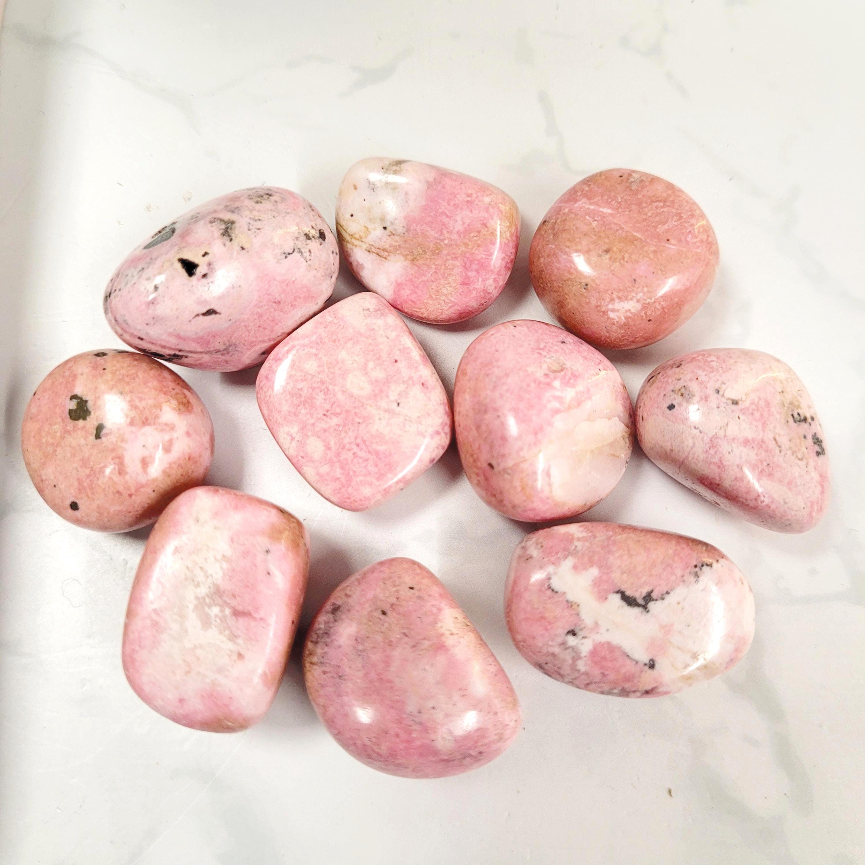 Peruvian Rhodonite Crystal Tumblestones • Ethically Sourced