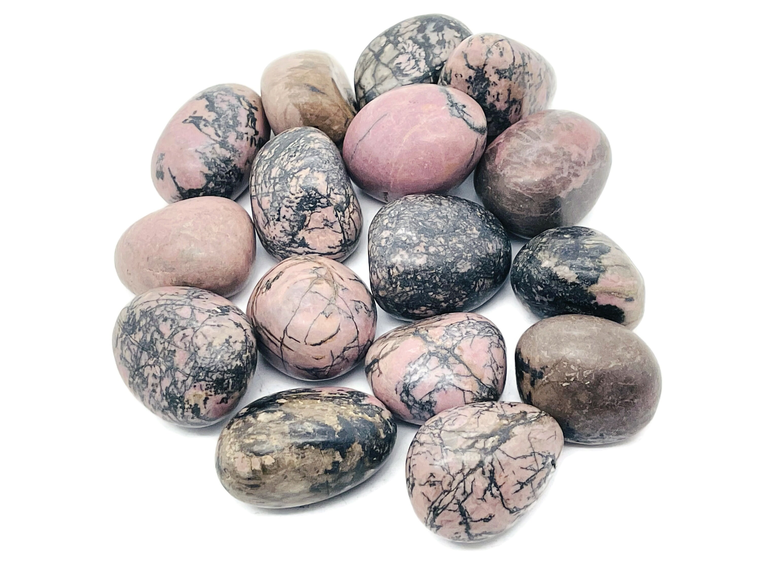 Rhodonite Tumbled Stone - Bigger Natural Rhodonite Stone - Healing Gemstone – Heart Chakra Stone – Heart Chakra Crystal – Tu1239