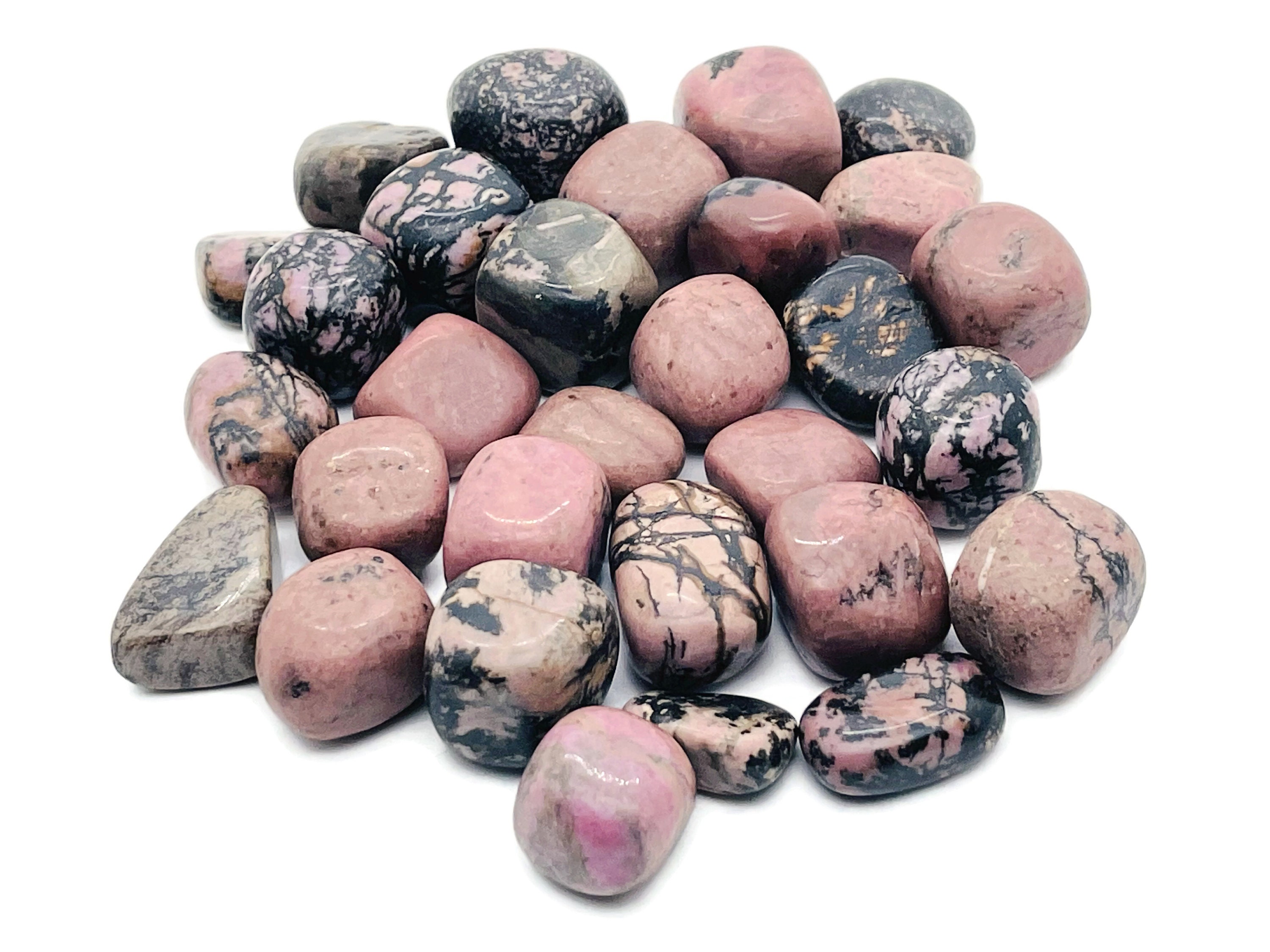 Rhodonite Tumbled Stone - Natural Rhodonite Palm Stone - Healing Gemstone – Heart Chakra Stone – Gemstones – Tu1229