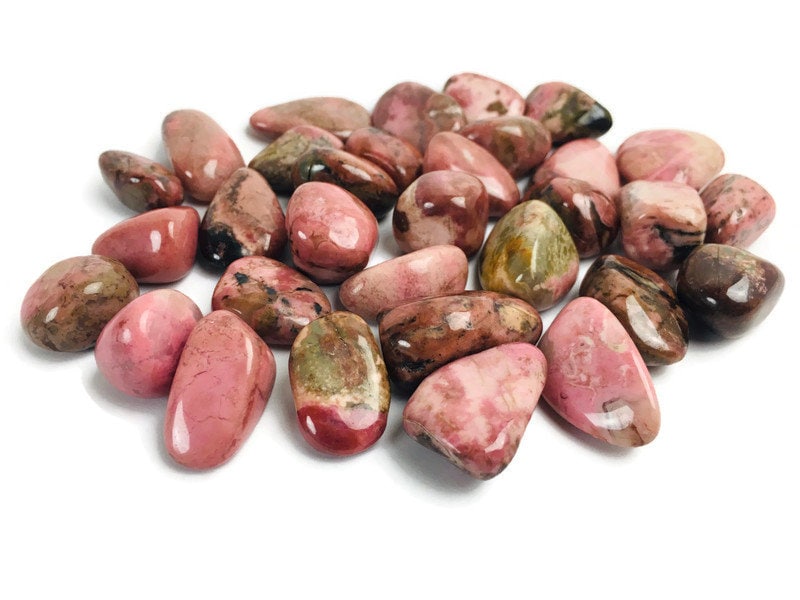 Tumbled Rhodonite Stone: Pink, Black & Cream Crystal (12-20 Mm) Tumbled Rhodonite Stone: Pink, Black & Cream Crystal (12-20 Mm)
