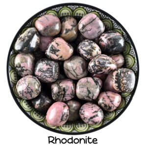 Rhodonite Tumbled Stone, Polished Pink And Black Crystal, Altar Ritual Healing Gem Rhodonite Tumbled Stone, Polished Pink And Black Crystal, Altar Ritual Healing Gem