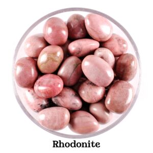 Rhodonite Tumbled Stone, Emotional Healing And Calm, Heart Chakra Ritual Gem Rhodonite Tumbled Stone, Emotional Healing And Calm, Heart Chakra Ritual Gem