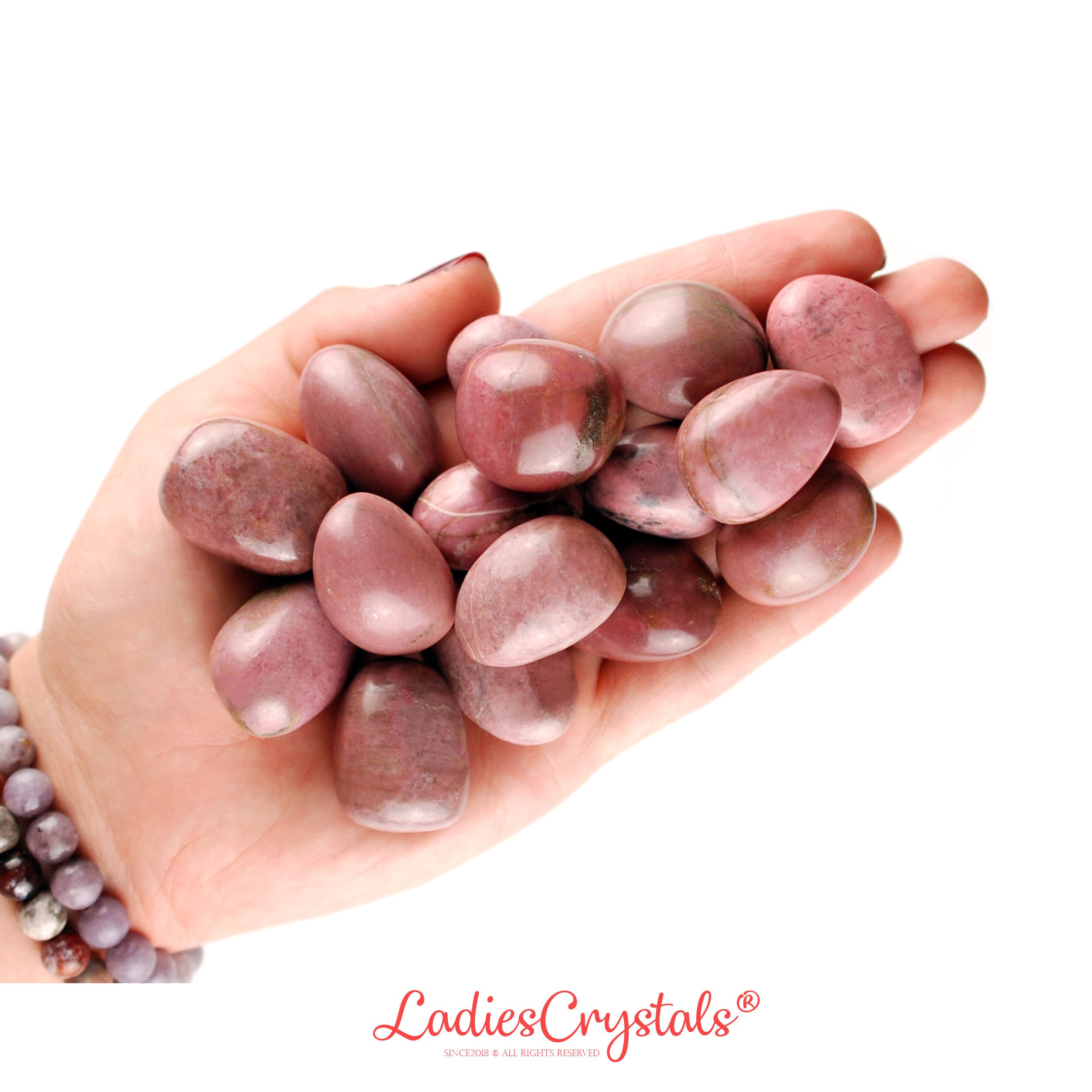 Rhodonite Tumbled Stone, Rhodonite Stones, Tumbled Stones, Crystals, Stones, Gifts, Rocks, Gems, Gemstones, Zodiac Crystals, Healing Crystal