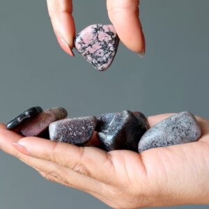 Rhodonite Tumbled Stones My Social Circle Pink Love Crystal Rhodonite Tumbled Stones My Social Circle Pink Love Crystal