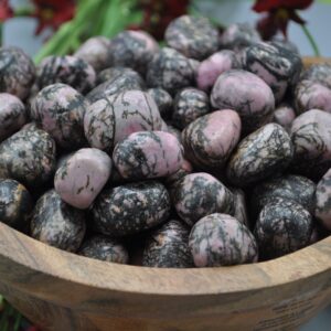Rhodonite Tumbled Stones, Tumbled Rhodonite Pink Crystal Rhodonite Tumbled Stones, Tumbled Rhodonite Pink Crystal