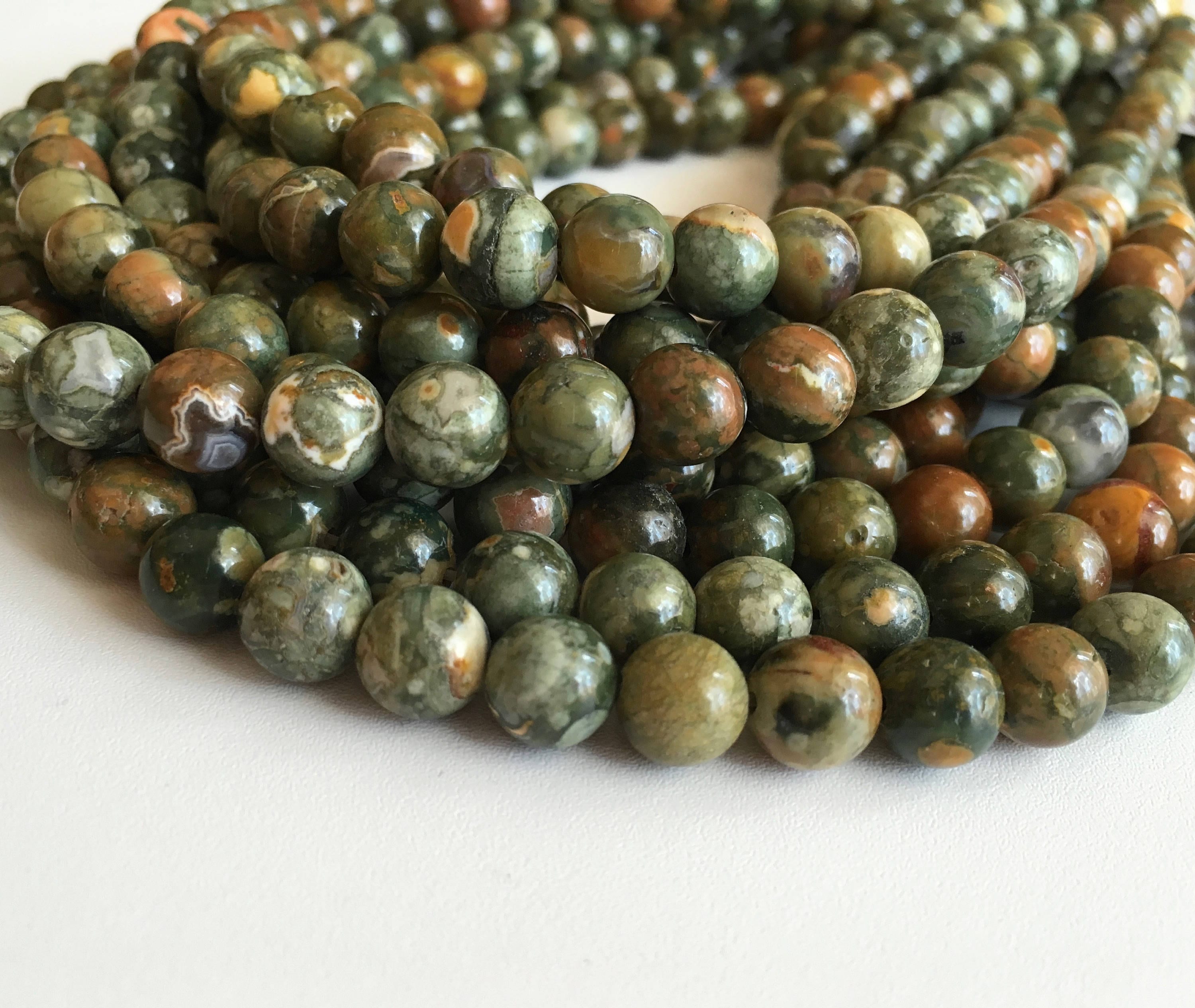 Rhyolite, 8mm Beads, Rainforest Jasper, Green Beads Gemstone Beads Green Gemstone Moss Green 6mm Beads, Green Rhyolite, Jewelry Making Beads Rhyolite, 8mm Beads, Rainforest Jasper, Green Beads Gemstone Beads Green Gemstone Moss Green 6mm Beads, Green Rhyolite, Jewelry Making Beads