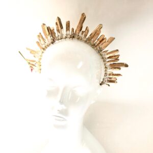 Rock Crystal Crown, Natural quartz crown quartz tiara women natural stone halo crystal crown Greek goddess crown
