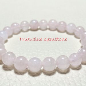 Rose Quartz Bracelet: 8mm Genuine Crystal Bead Gemstone, Self-love