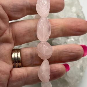 Carved Rose Quartz Beaded Bracelet Carved Rose Quartz Beaded Bracelet