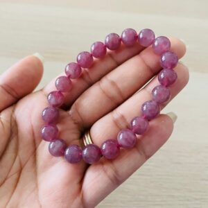 Lavender Rose Quartz Bracelet: Purple Pink Starlight Gemstone