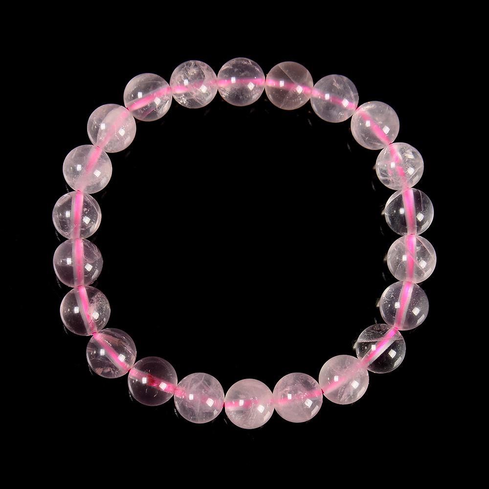 Natural Gemmy Mozambique Rose Quartz Gemstone 8-9mm Round Bracelet Beads 7.5 Inch Strand Bulk Lot 1,2,6,12 And 50 (80020709-s50)