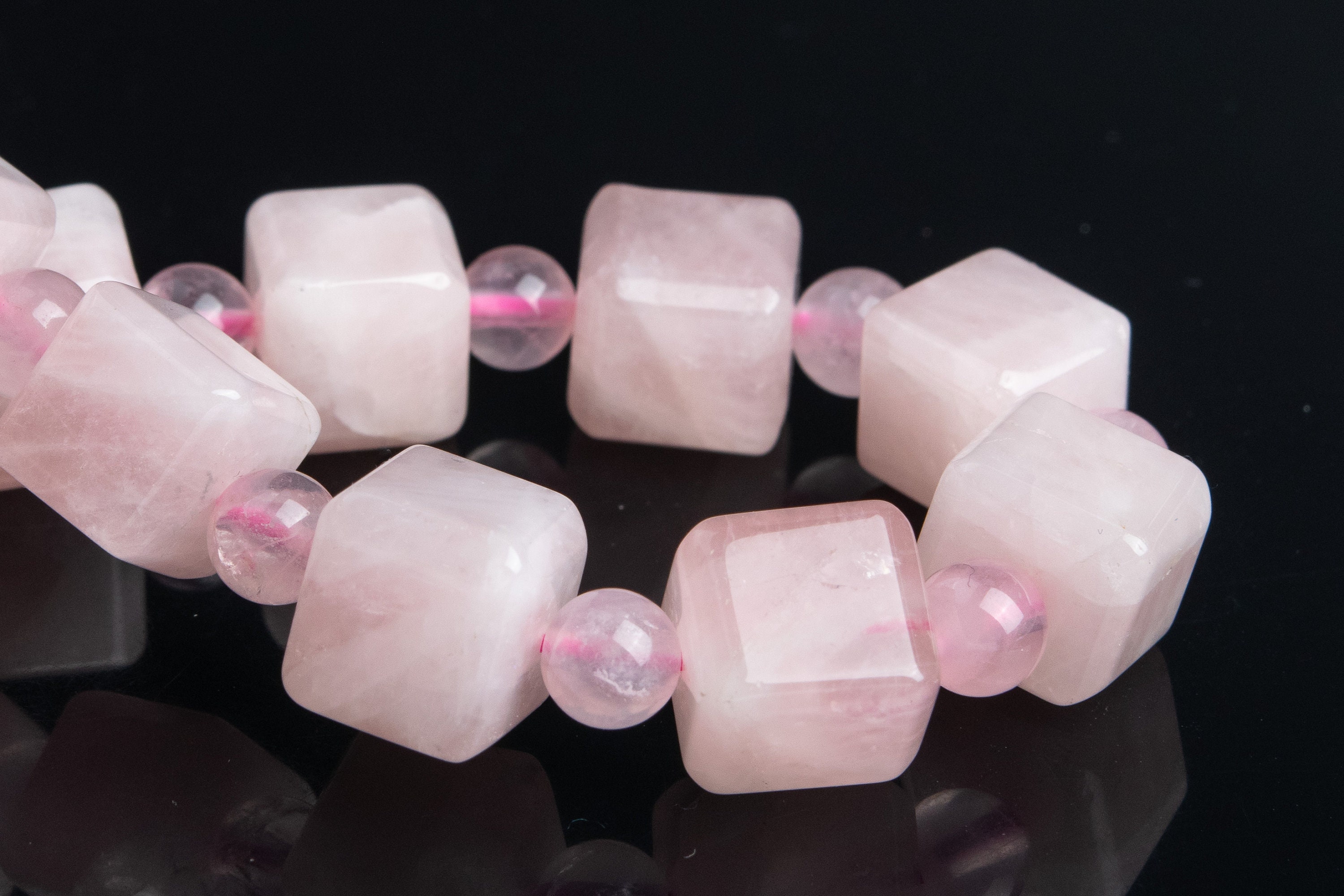 Only One 10-11mm Madagascar Rose Quartz Beads Bracelet Grade Aa Genuine Natural Beveled Edge Faceted Rectangle Gemstone 7.5" (119348h-2633) Only One 10-11mm Madagascar Rose Quartz Beads Bracelet Grade Aa Genuine Natural Beveled Edge Faceted Rectangle Gemstone 7.5" (119348h-2633)