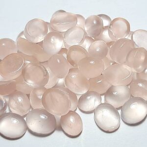Aaa Rose Quartz Oval Cabochon: Semiprecious Jewelry Gemstone (3x5mm To 15x20mm)