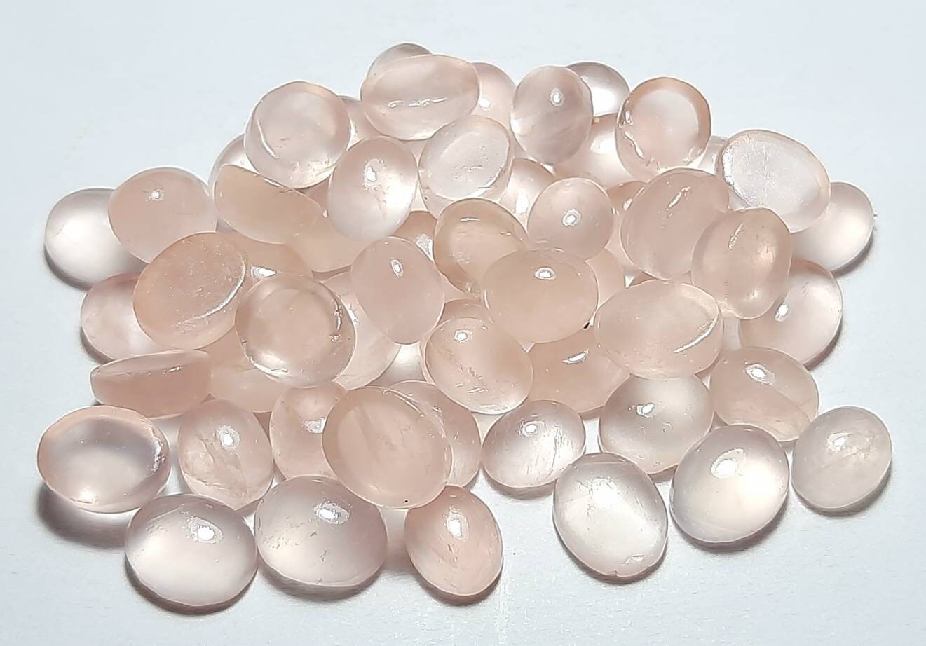 Aaa Rose Quartz Oval Cabochon: Semiprecious Jewelry Gemstone (3x5mm To 15x20mm)