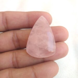 Aaa Rose Quartz Cabochon: Pear Shape Gemstone (38x25x9 Mm, 65.1 Carat)