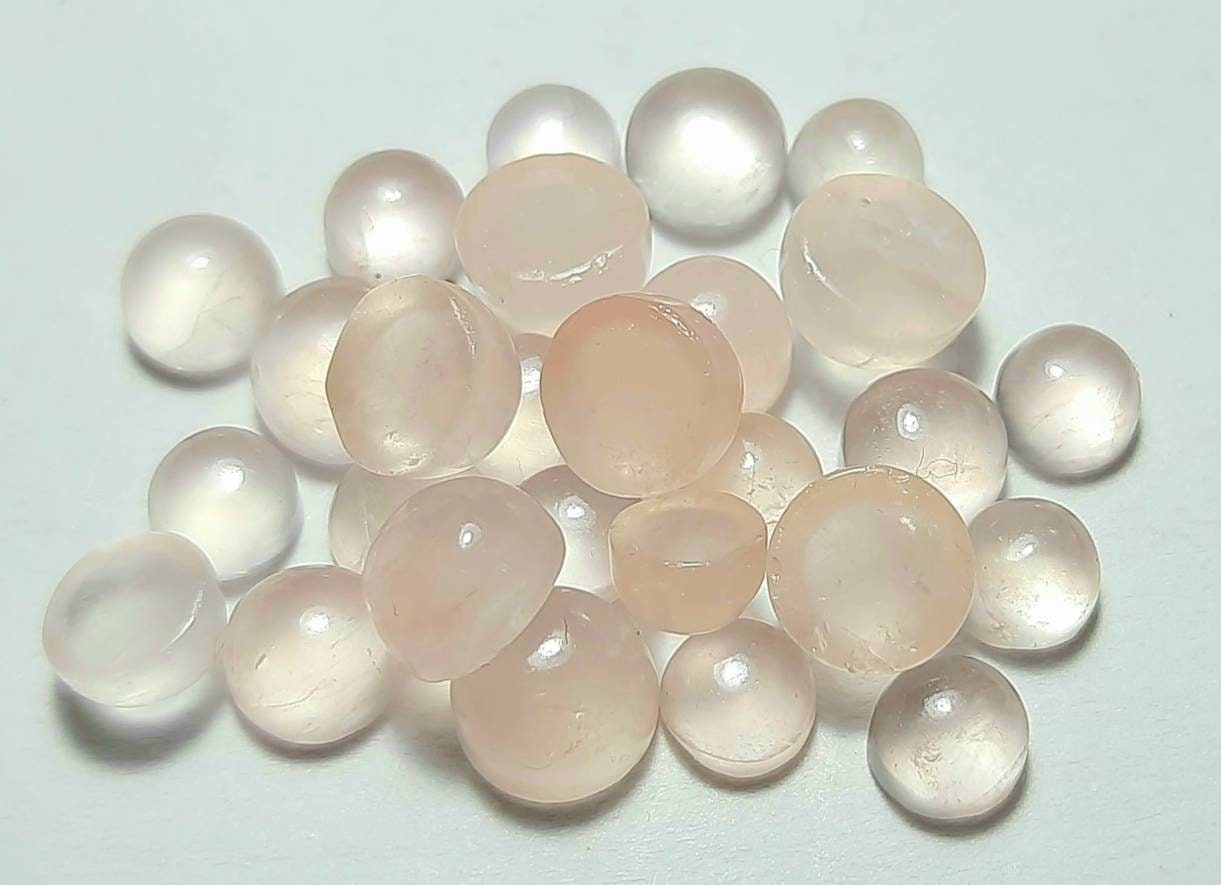 Aaa Rose Quartz Round Cabochon: Jewelry Making Stone (5x5 To 20x20 Mm)