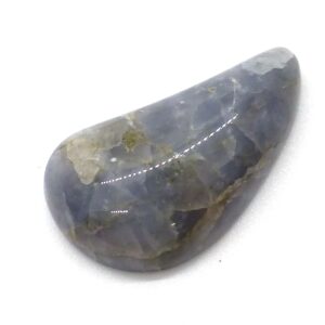 Blue Rose Quartz Cabochon Free Form Handmade Lapidary By Lisajoy Sachs One Of A Kind Rare Swoosh Shape Tear Drop Large Designer Modern Cab