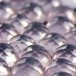 Rose Quartz Rose Cut Cabochon 5mm Round - Per Stone
