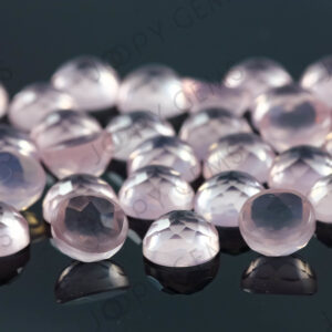 Rose Quartz Rose Cut Cabochon 6mm Round - Per Stone