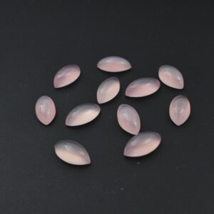 Natural Rose Quartz Marquise Shape Cabochon Gemstone For Jewelry Making Flat Back Polished Calibrated Wholesale Gemstone All Size Available