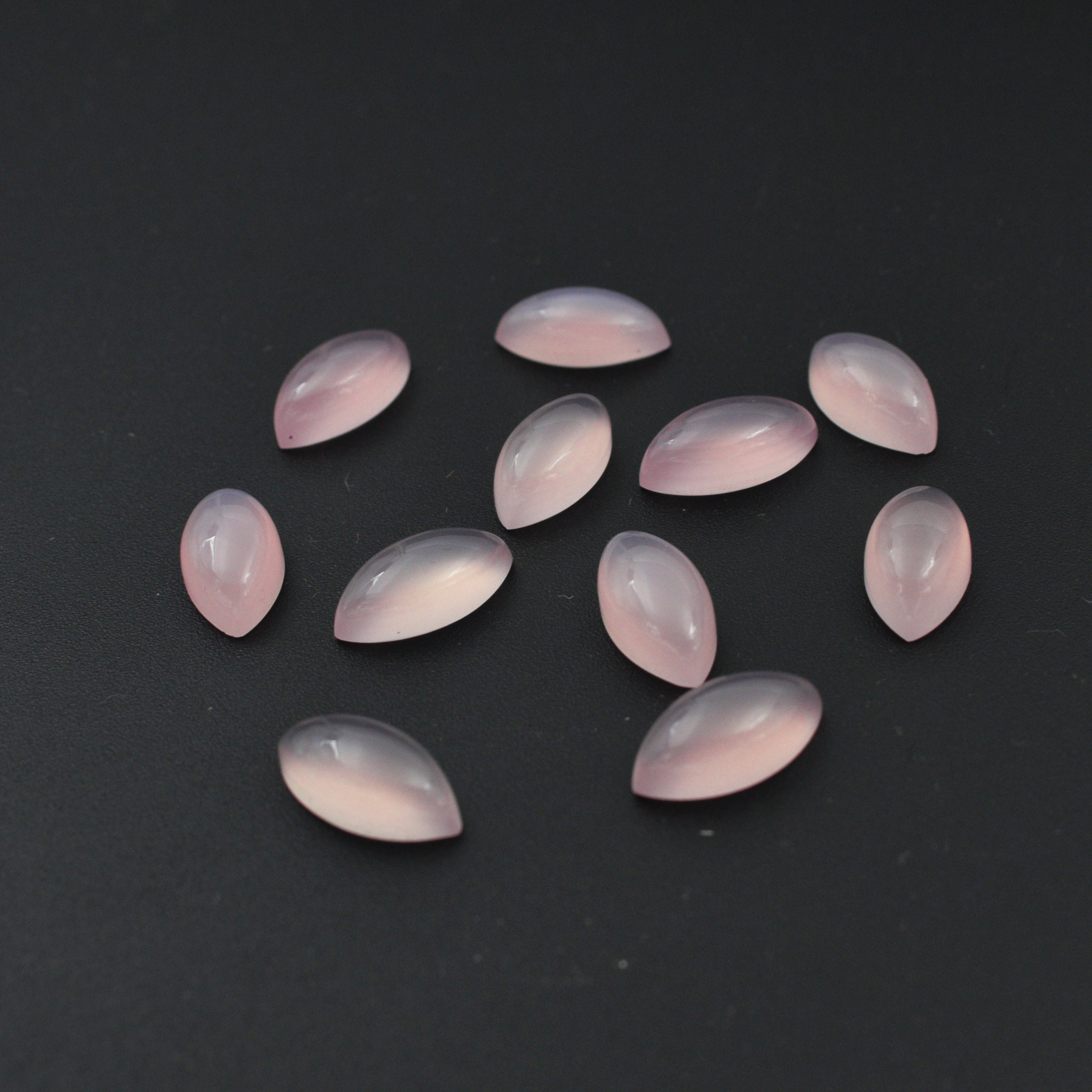 Natural Rose Quartz Marquise Shape Cabochon Gemstone For Jewelry Making Flat Back Polished Calibrated Wholesale Gemstone All Size Available