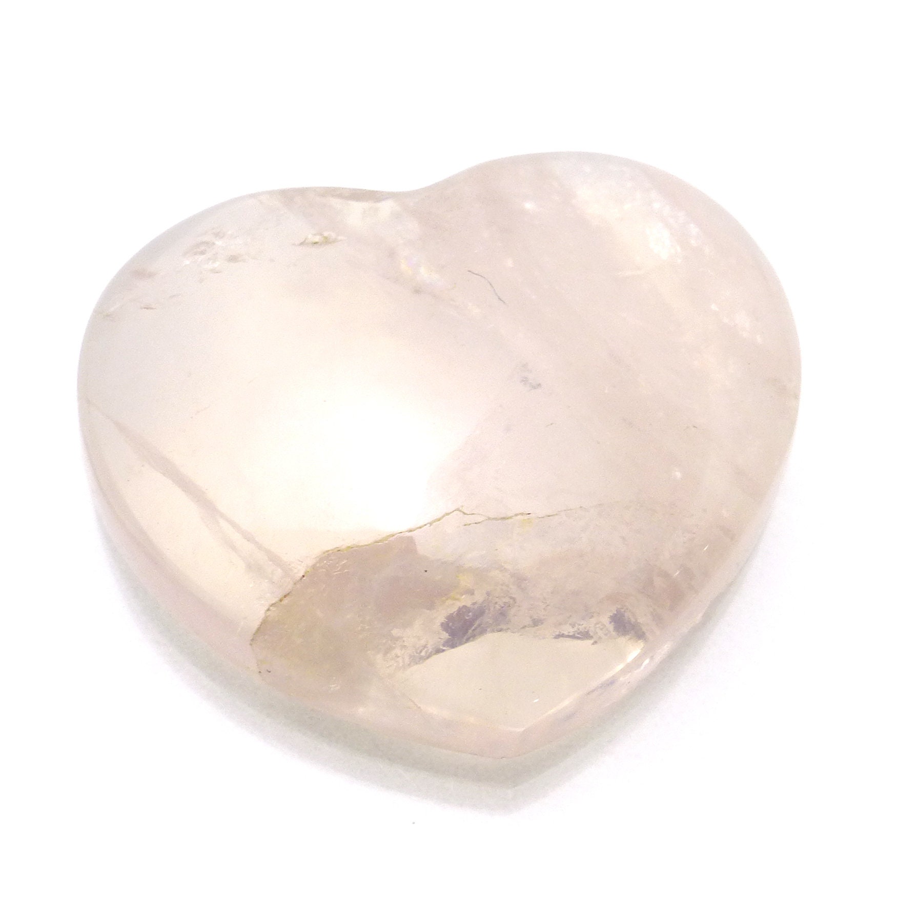 Rose Quartz Cabochon Heart Handmade One Of A Kind Rare Unique Valentine's Day Pink Translucent Hand Made Lapidary Fashion Pendant Jewelry