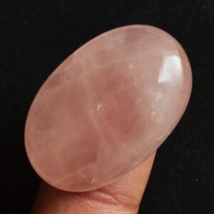 Natural Oval Dark Rose Quartz Cabochon, Loose Natural Rose Quartz Gemstone, Dark Rose Quartz Flat Back Cabochon For Jewelry Making