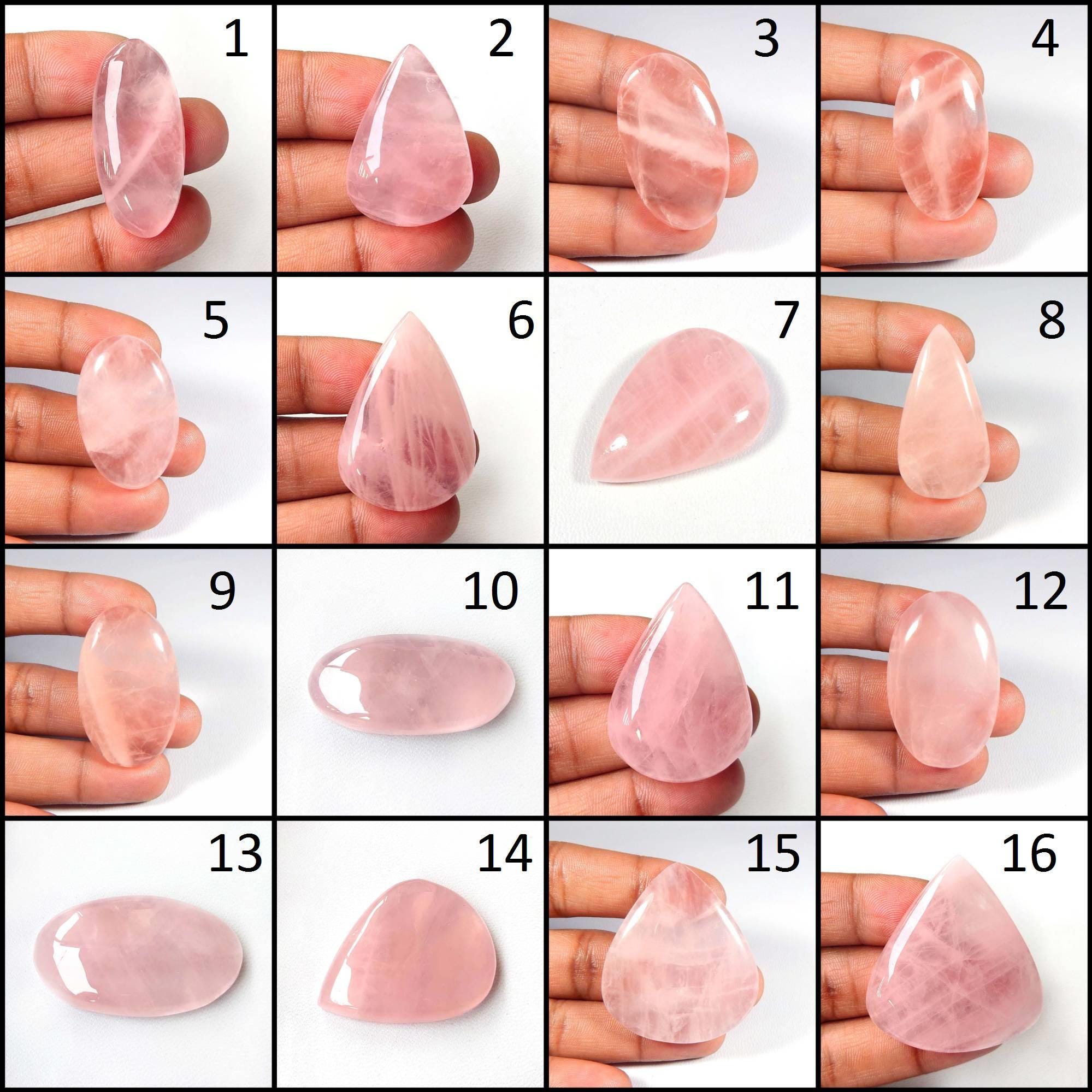 Natural Pink Rose Quartz Cabochon. Elegant~ Pink Rose Quartz. Rose Quartz Gemstone. Mix Shape Polished Rose Quartz Loose.
