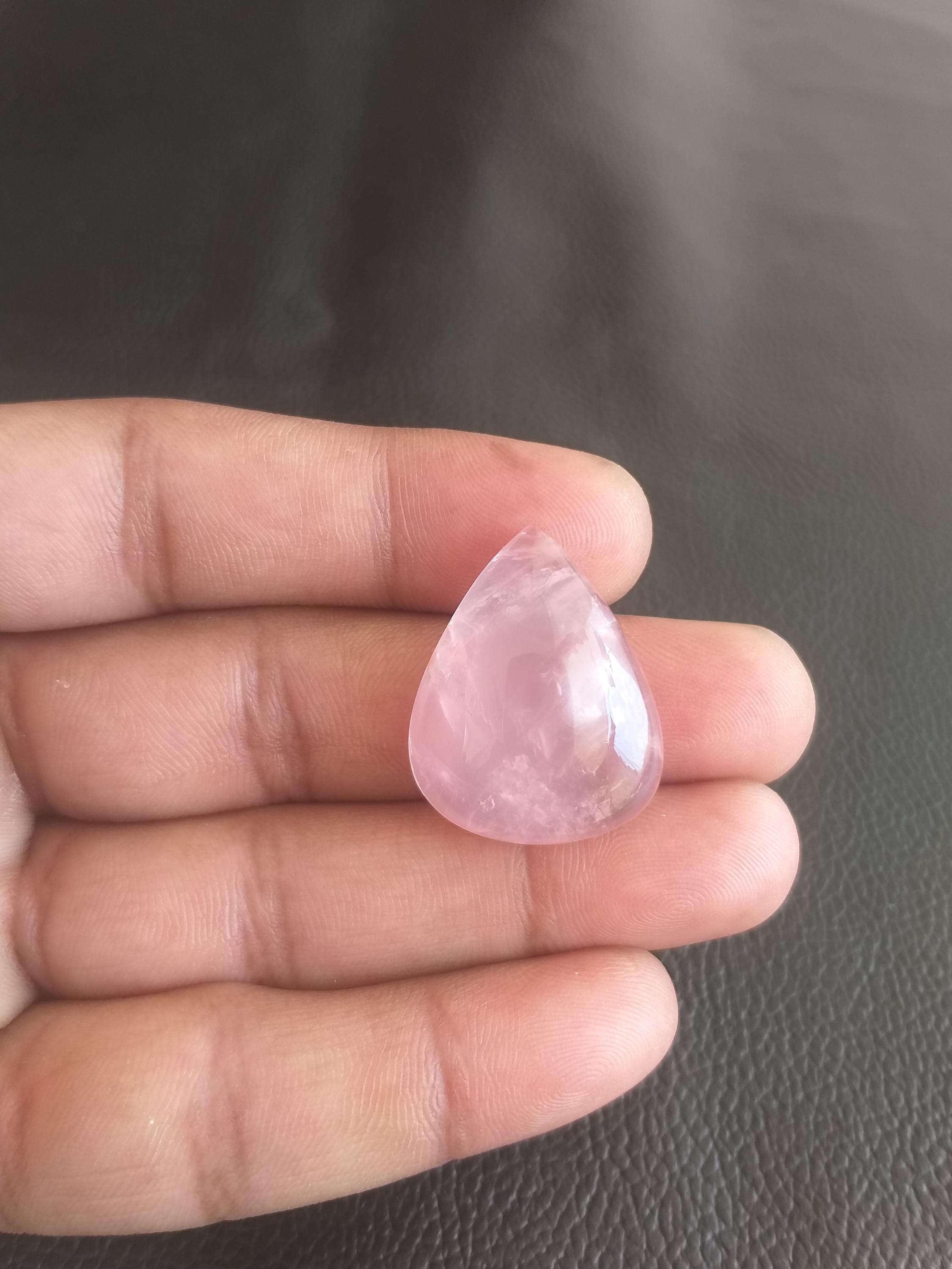 Pear Rose Quartz Cabochon: Aaa Gemstone For Jewelry Making (37.5 Carat, 27x22x8 Mm) Pear Rose Quartz Cabochon: Aaa Gemstone For Jewelry Making (37.5 Carat, 27x22x8 Mm)