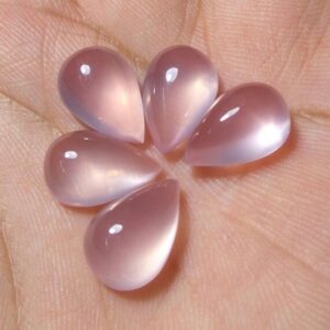 Rose Quartz Pear Cabochon: Aaa Pink Gemstone (9x11mm)