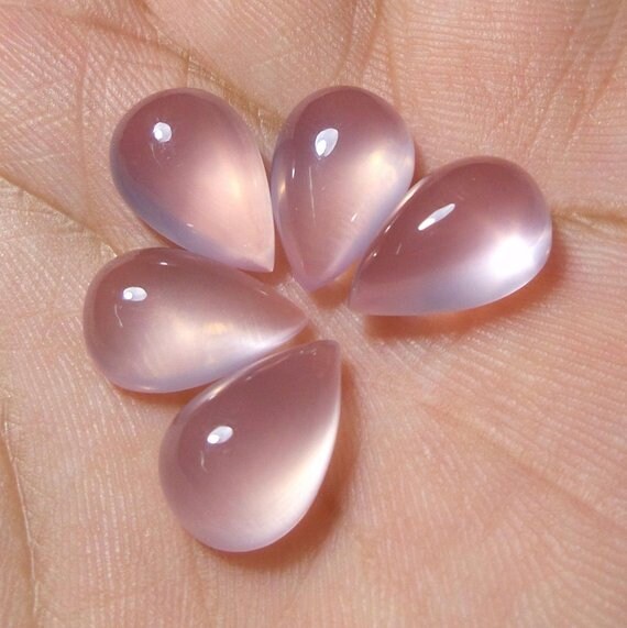 Rose Quartz Pear Cabochon: Aaa Pink Gemstone (9x11mm)