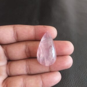 Rose Quartz Cabochon: Pear Shape Gemstone, 55 Carat (35x20x10 Mm)