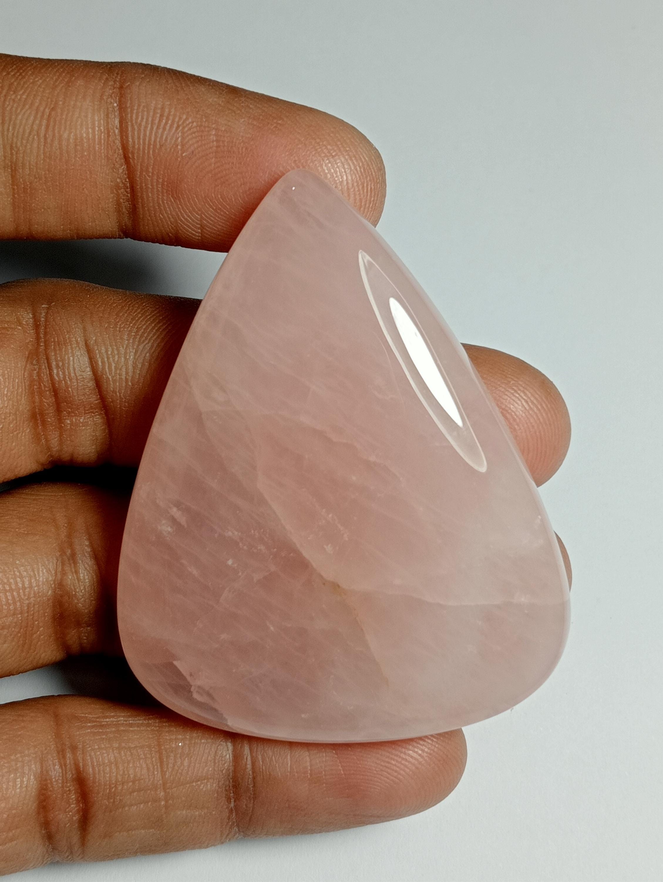 Pink Rose Quartz Cabochon - 53x42mm, 160cts Gemstone