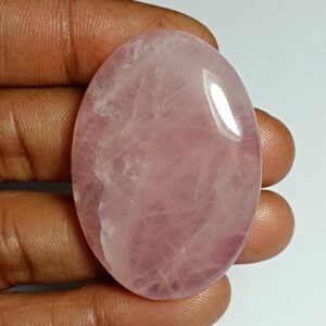 Pink Rose Quartz Cabochon: Loose Gemstone, 43x31mm (97cts.)