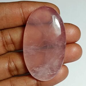 Pink Rose Quartz Cabochon: Loose Gemstone, 48x27mm (96cts.)