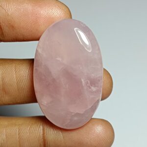 Pink Rose Quartz Cabochon: Loose Gemstone, 36x22mm (60cts.)