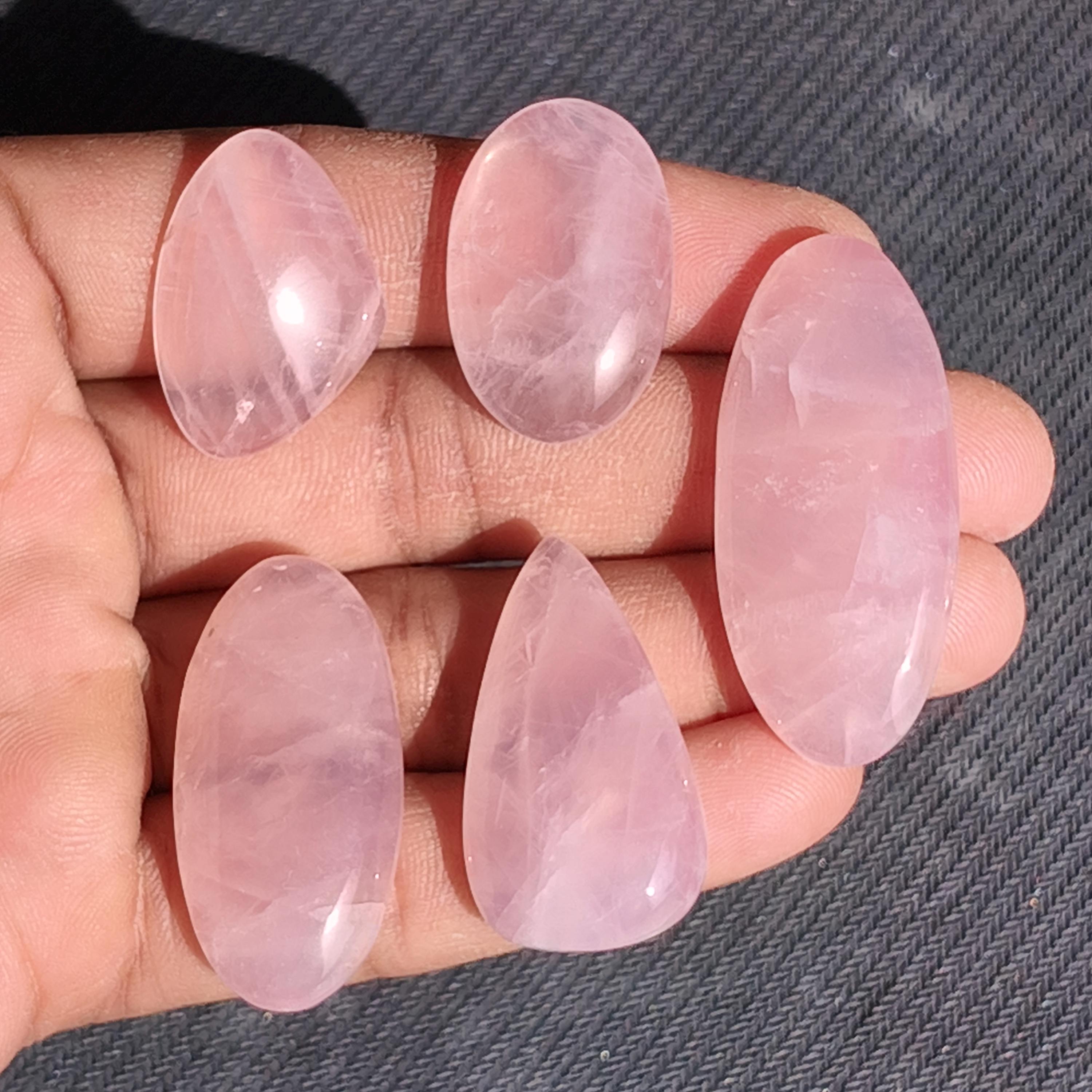 Pink Rose Quartz Cabochon Lot: Loose Gemstone, 183cts