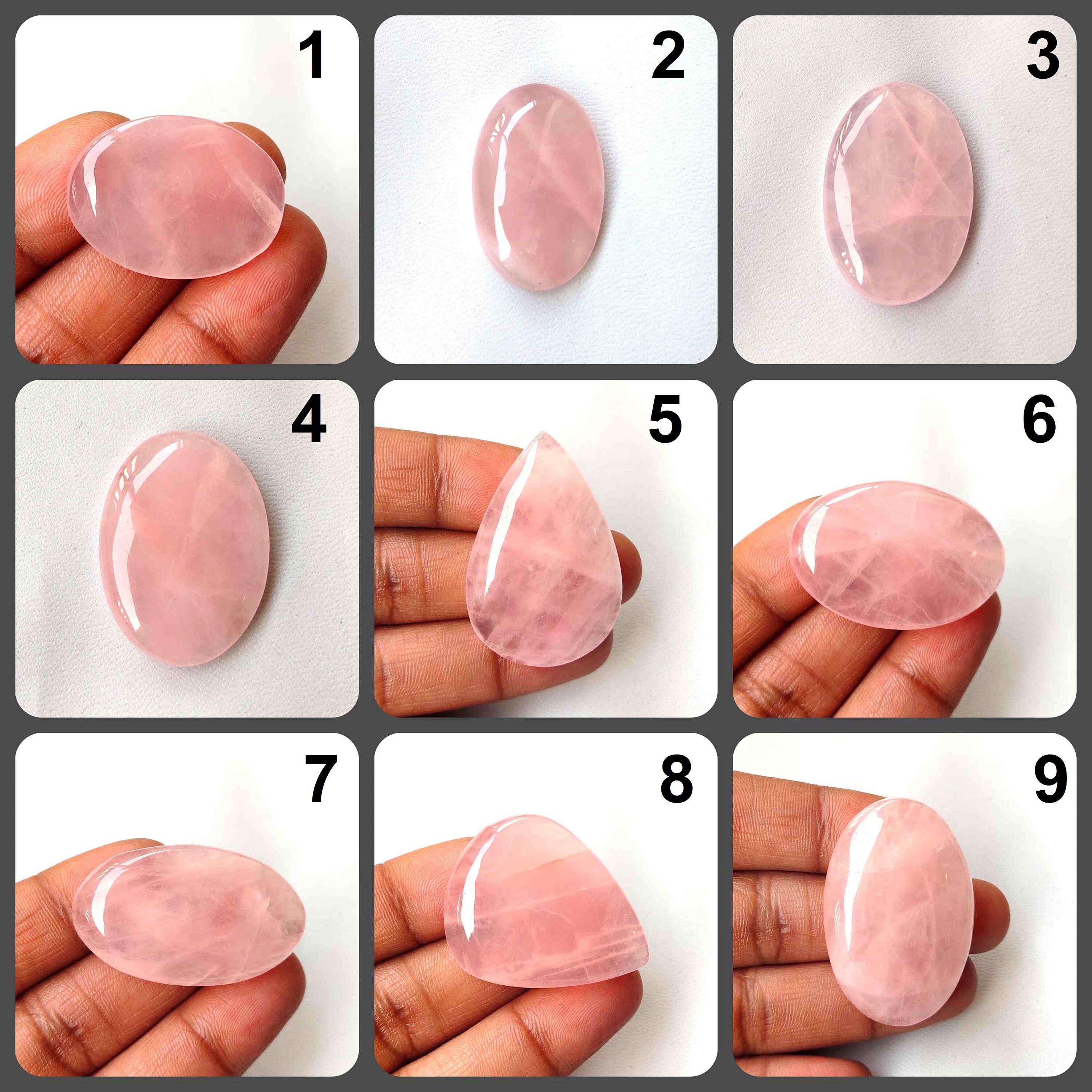 Rose Quartz Cabochon. Top Grade~ Pink Rose Quartz. Natural Rose Quartz Gemstone. Wholesale Rose Quartz Loose For Jewelry. Variation Rs-b